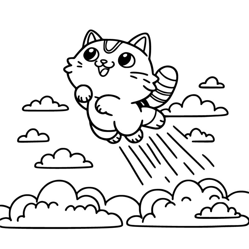 a cat goes flying into the sky