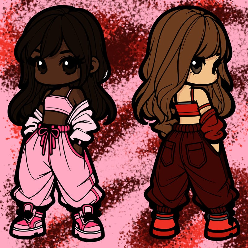 girl in crop top and baggy pants