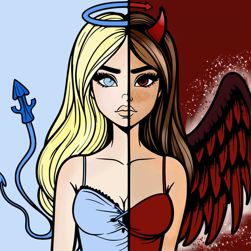 devil vs angel realistic girl