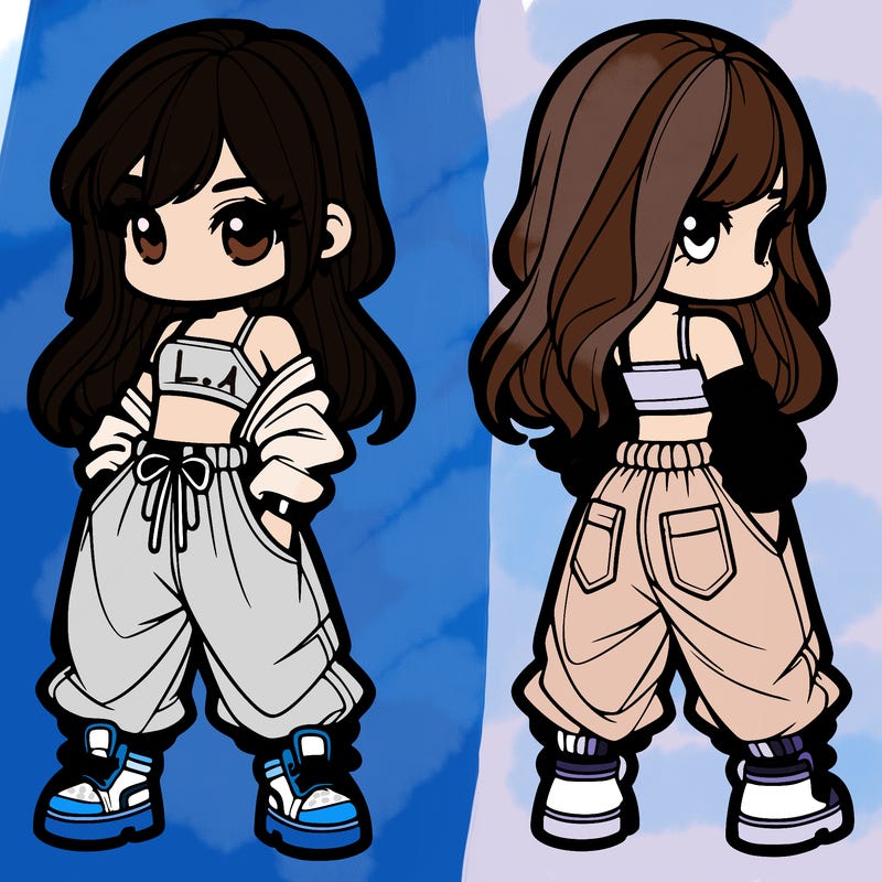 girl in crop top and baggy pants