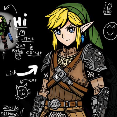link from the legend of zelda in cyberpunk world