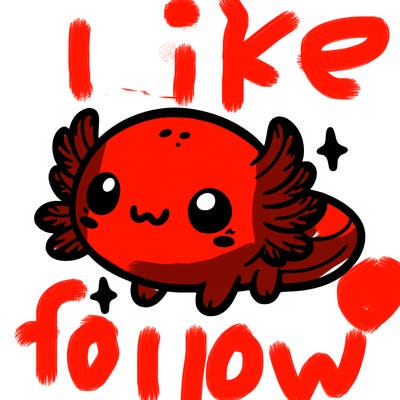 cute easy baby axolotl