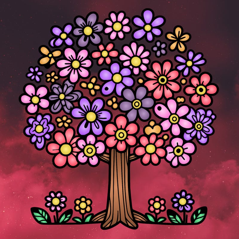 a tree made of flowers
