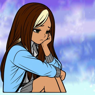 a realistic girl with depression