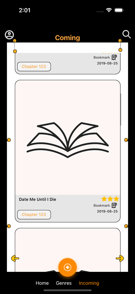 Manga Reader mangatoon geek - Interface of the Manga Reader app showing a list of upcoming comic titles