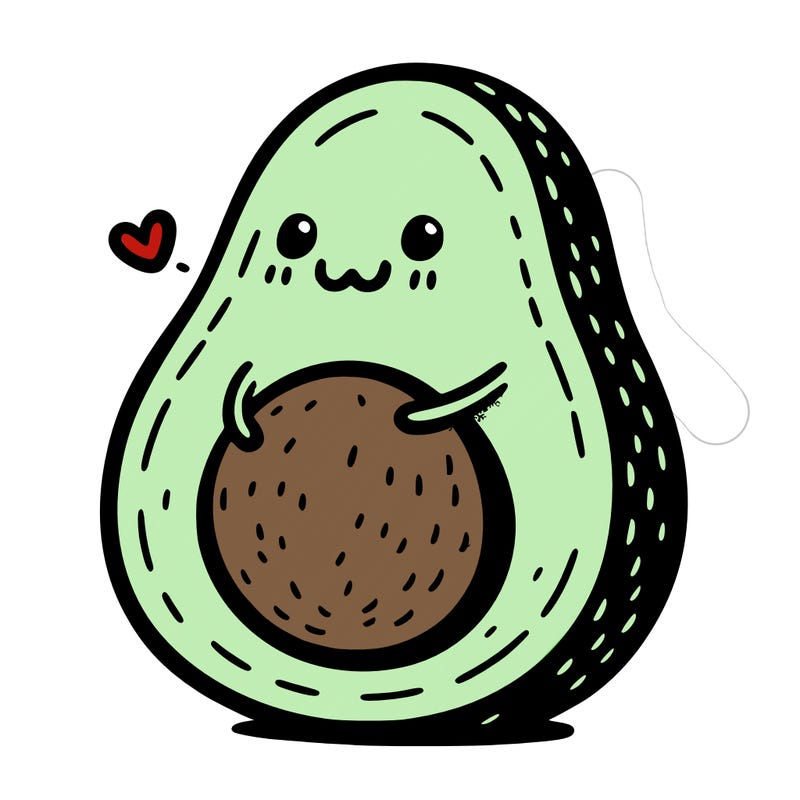 an avocado hugging an avocado
