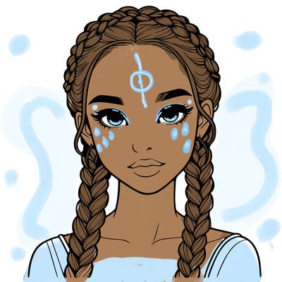 realistic girl with braids