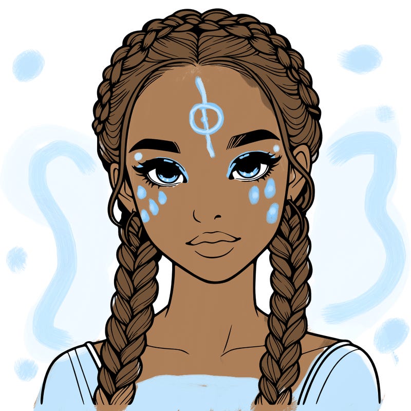 realistic girl with braids