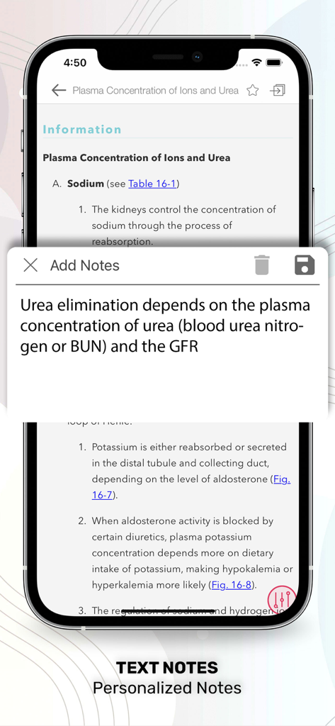Stoelting Anesthetic Practice - Personalized text notes feature in the Stoelting Anesthetic Practice medical app