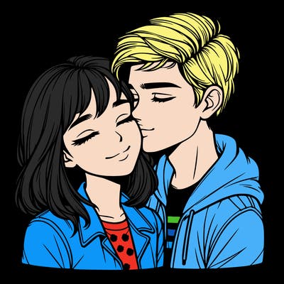 realistic girl and boy  love
