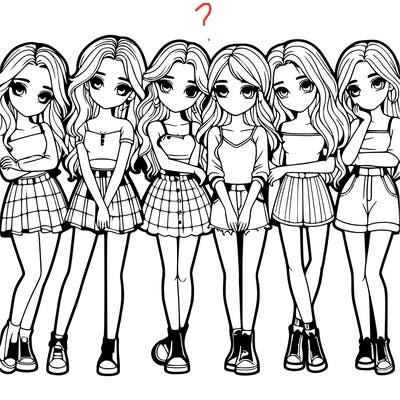 a group of girls realistic