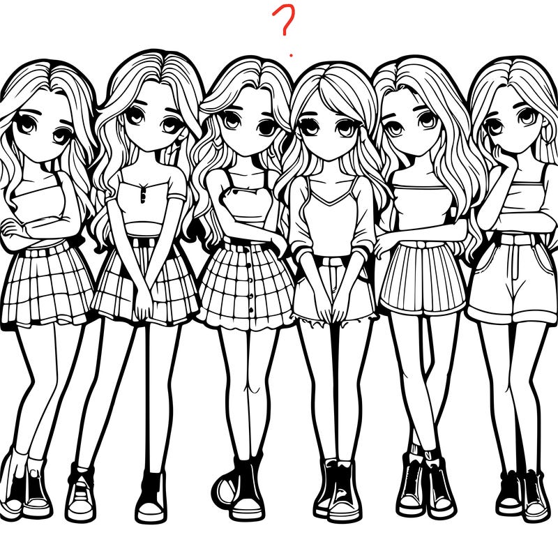 a group of girls realistic