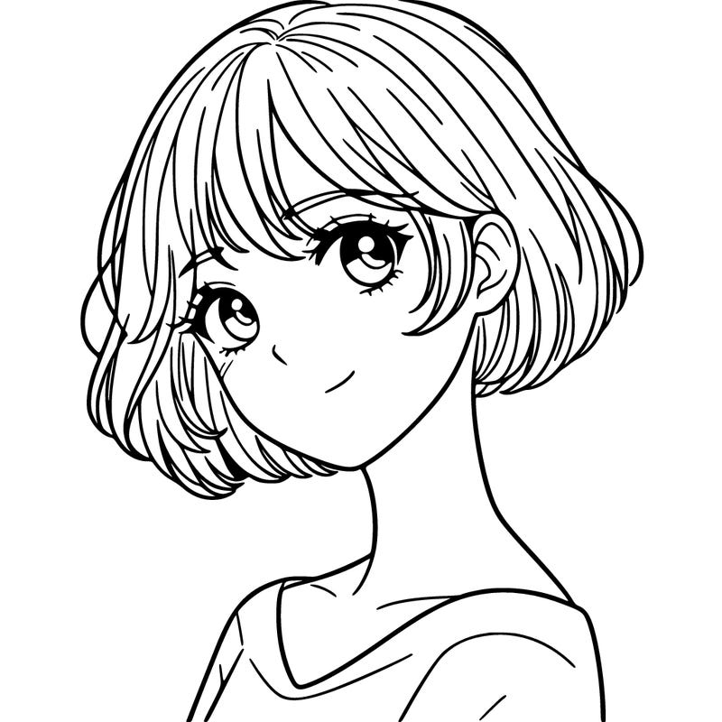 a girl with short hair and beautiful