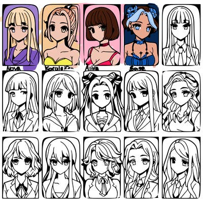 girls that look diffrent anime