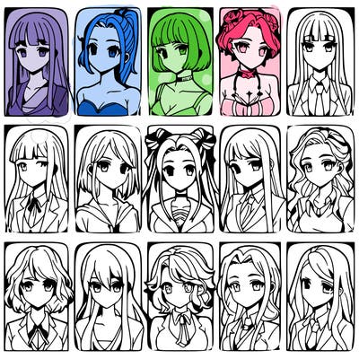 girls that look diffrent anime