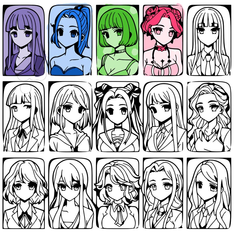 girls that look diffrent anime