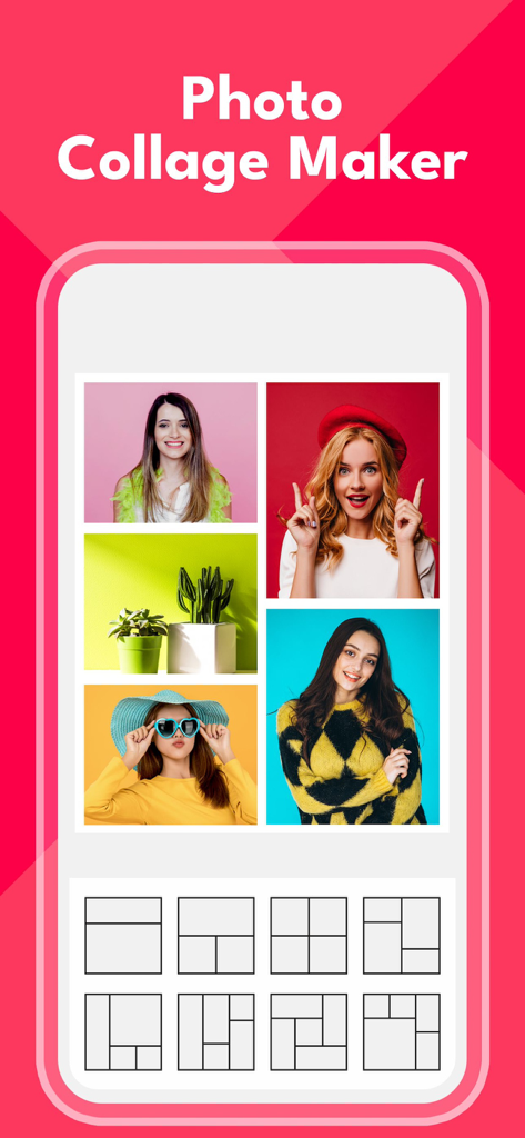 PicMix : Photo Collage Maker - PicMix app interface showing various photo collage grid layouts and templates
