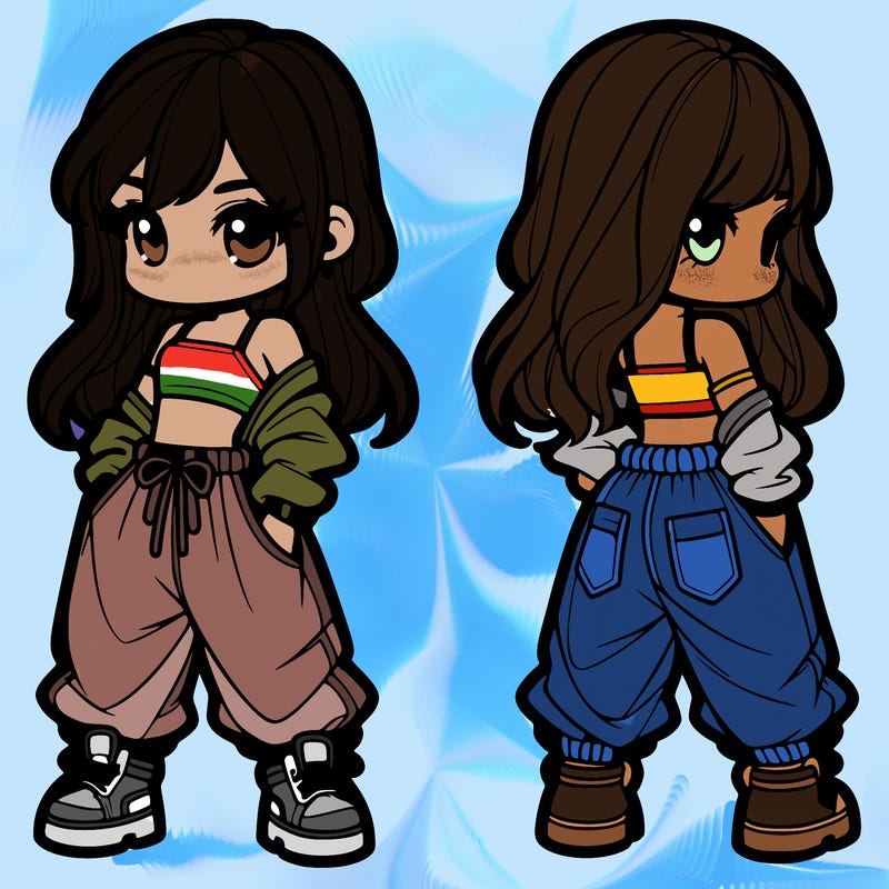 girl in crop top and baggy pants