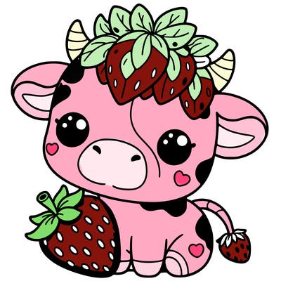 cute strawberry cow
