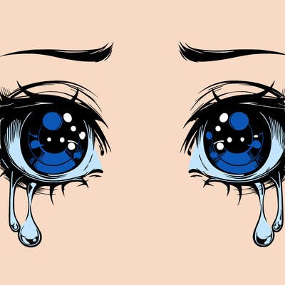 realistic eyes with tears