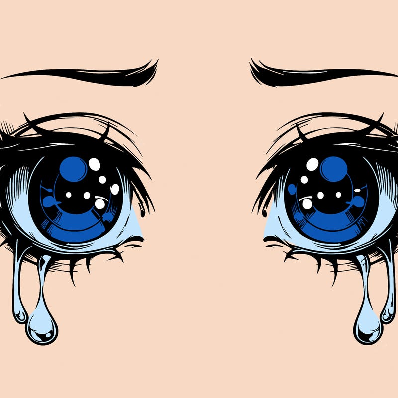 realistic eyes with tears