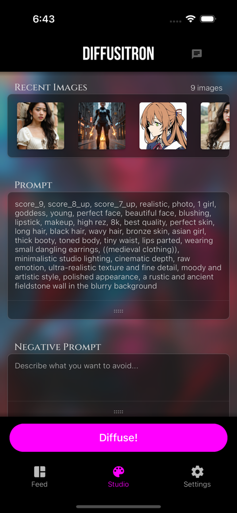 Diffusitron - AI Art - Graphics & Design App | MWM