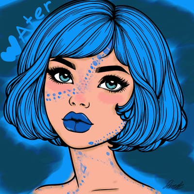 realistic girl with bob haircut and lips