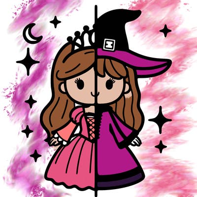 split princess and witch