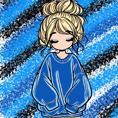 girl with baggy sweatshirt and messy bun