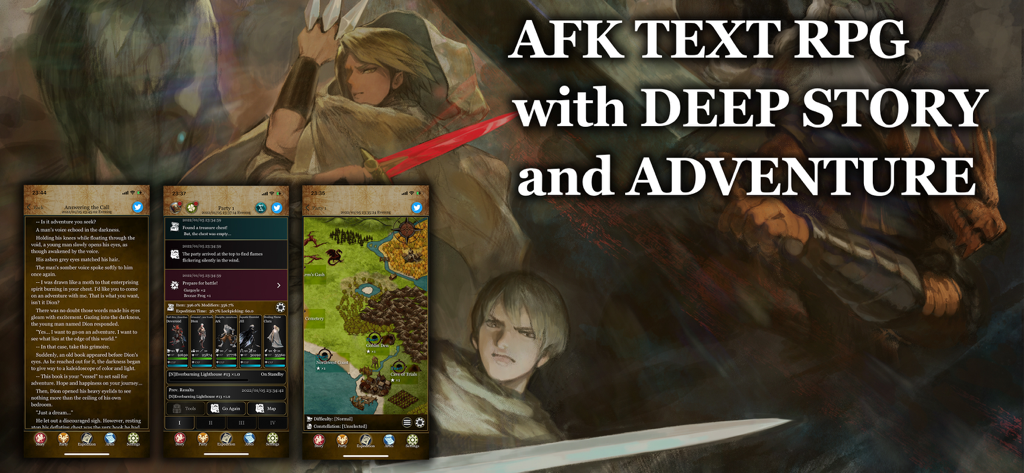 Artesnaut: Fantasy Idle RPG - Artesnaut AFK text RPG showcasing story and adventure gameplay