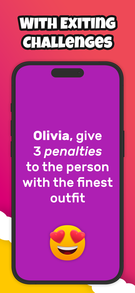 Cheers - Party Games - Cheers app screenshot displaying a personalized party game challenge for players