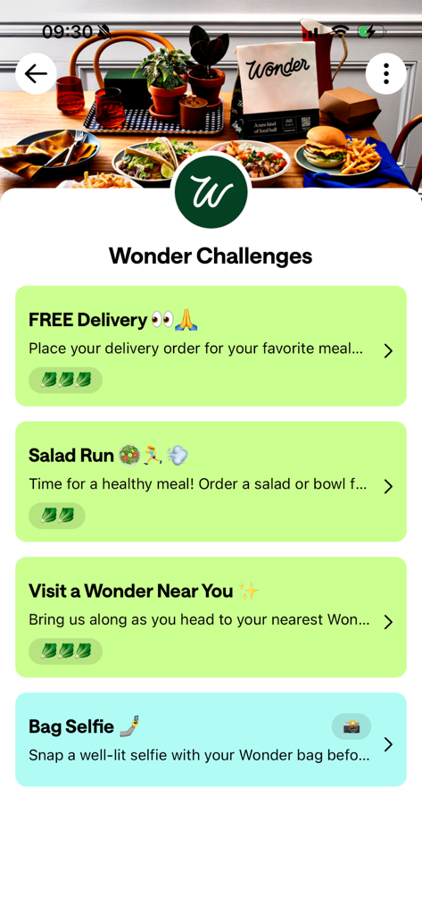 Interface de l'application Kale affichant des défis de marque Wonder pour les créateurs afin de gagner des récompenses