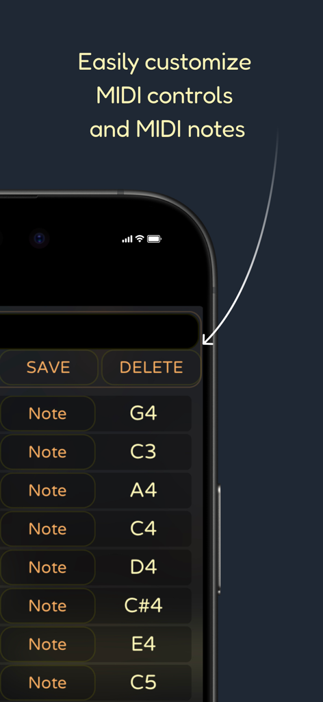 Pop Drummer -Real Drum Machine - Pop Drummer app interface for customizing MIDI controls and notes