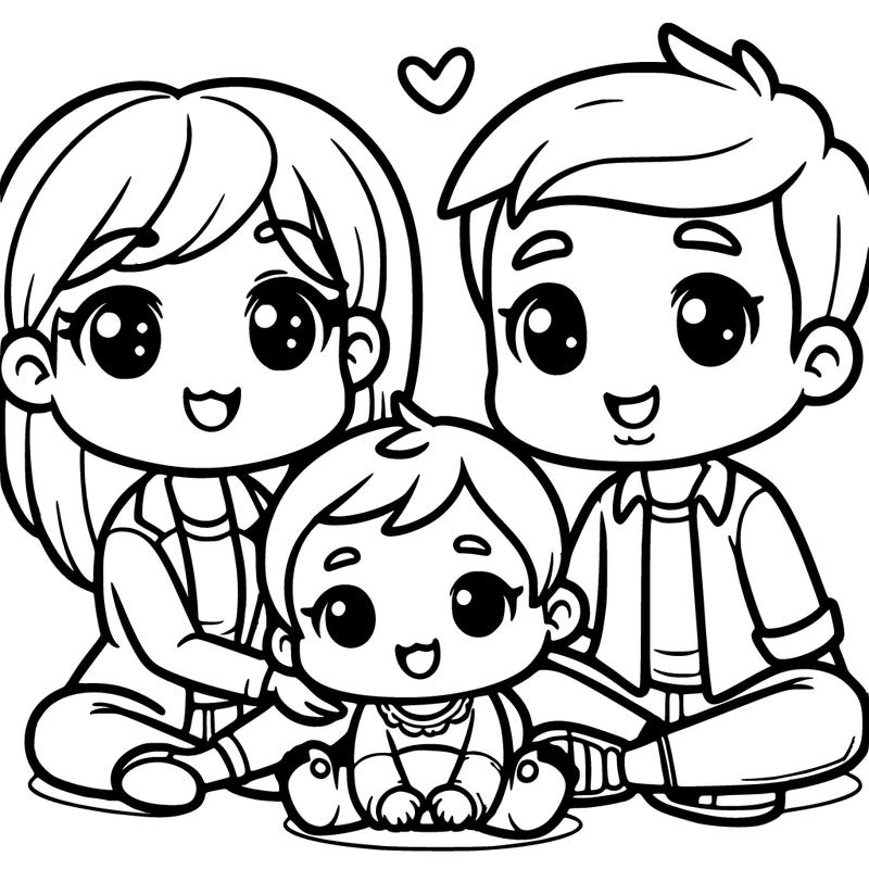 cute family with a baby