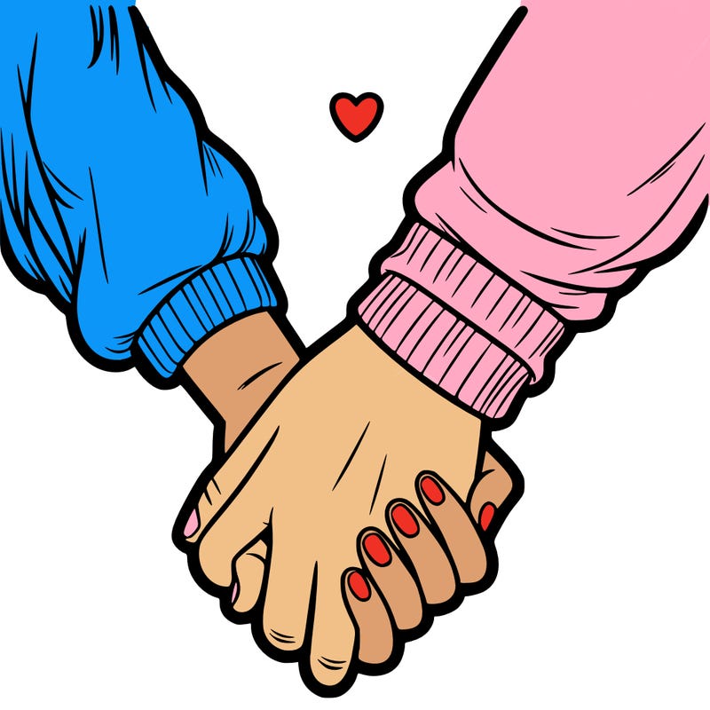 two holding hand one girl hand and one boy hand