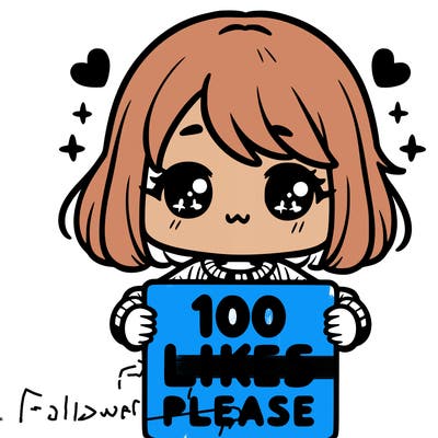 cute girl holding a sign saying 100 likes please