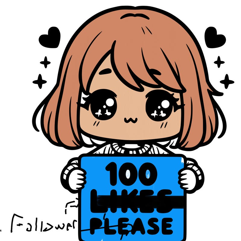 cute girl holding a sign saying 100 likes please