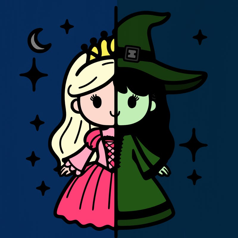 split princess and witch
