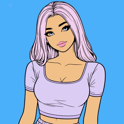 realistic girl with crop top