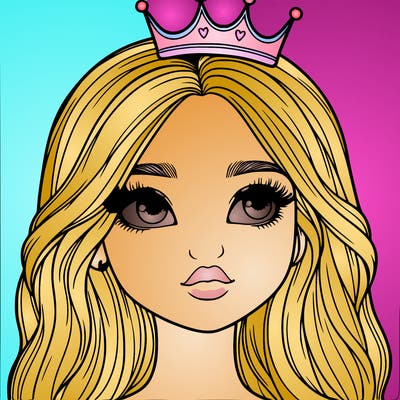 a realistic girl with a crown on