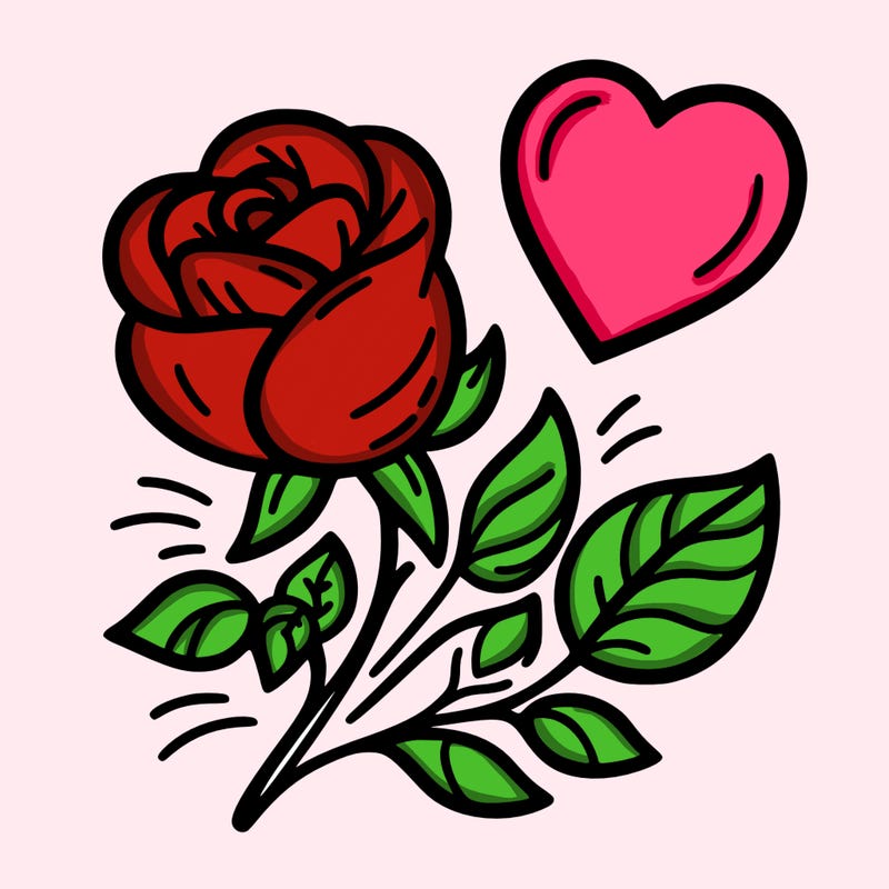 rose and heart