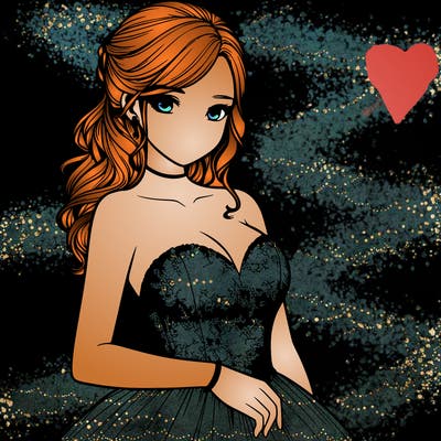 realistic girl in prom dress