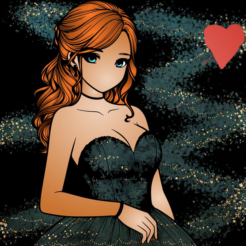 realistic girl in prom dress