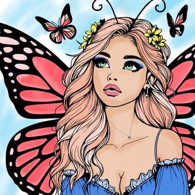 butterfly fairy realistic girl