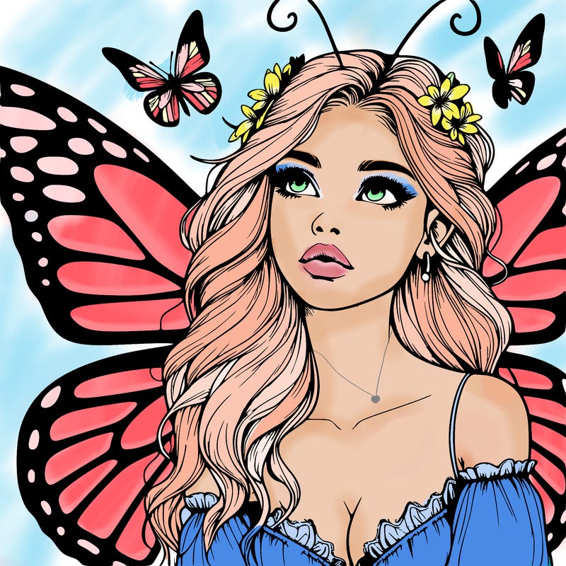 butterfly fairy realistic girl