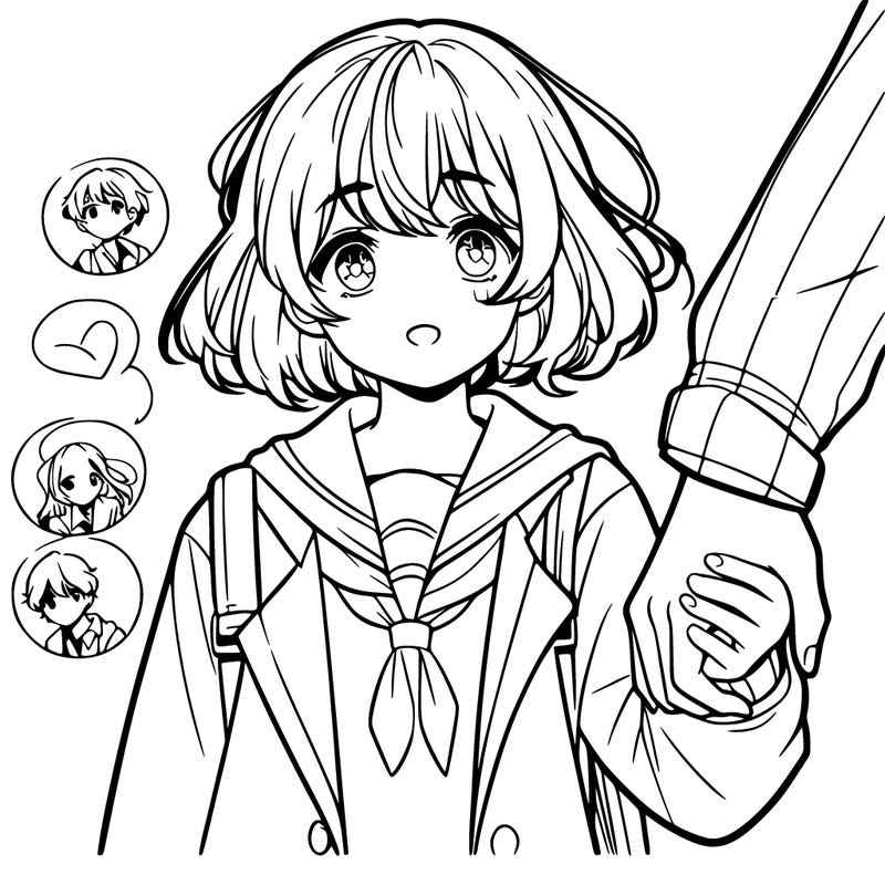 girl holding a boy's hand anime version