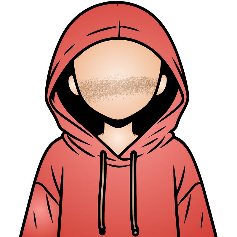 faceless girl in hoodie
