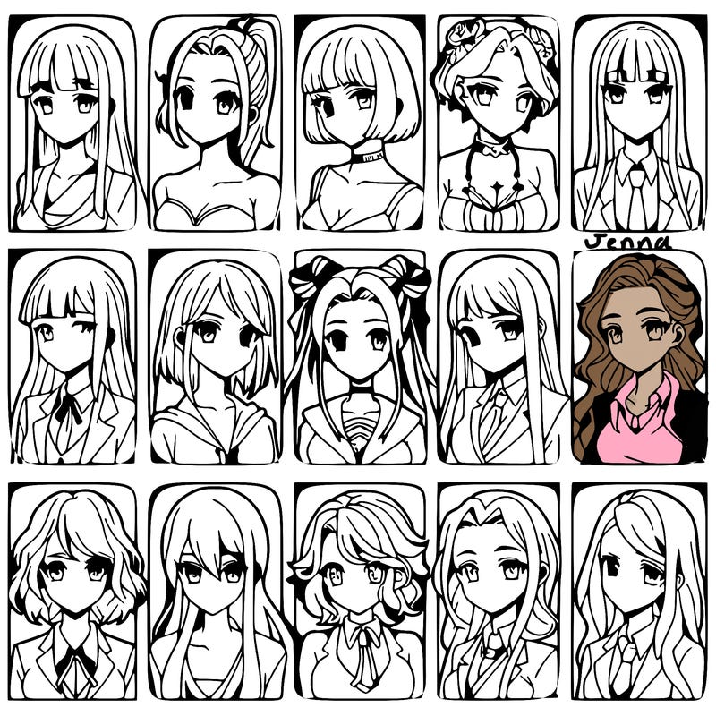 girls that look diffrent anime