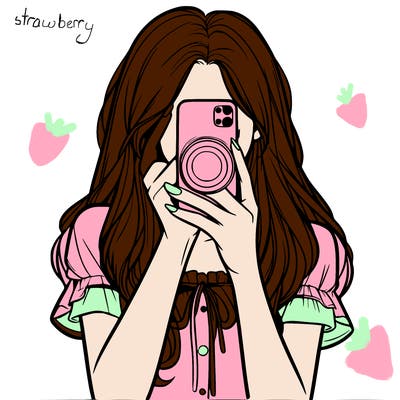 a realistic girl holding her phone taking pictures