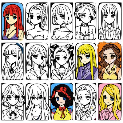 girls that look diffrent anime